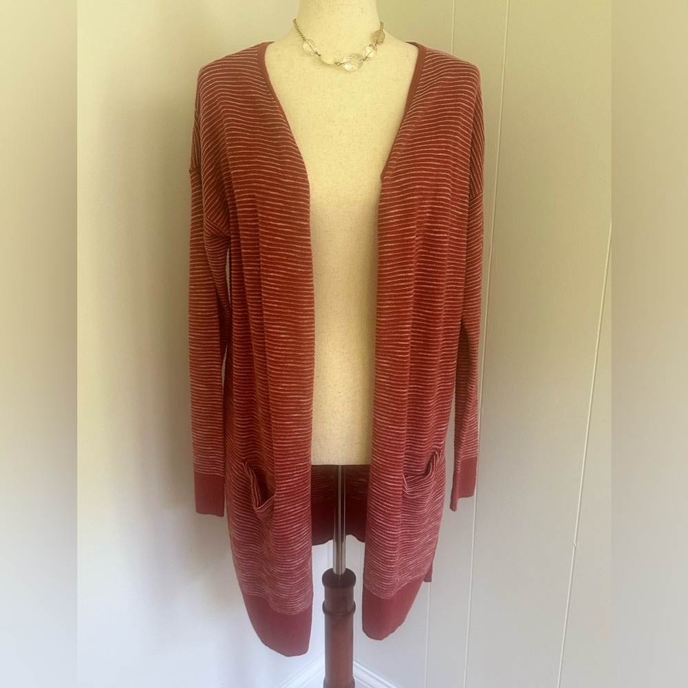 Evereve Allison Joy Edlyn Cardigan Red Striped Medium